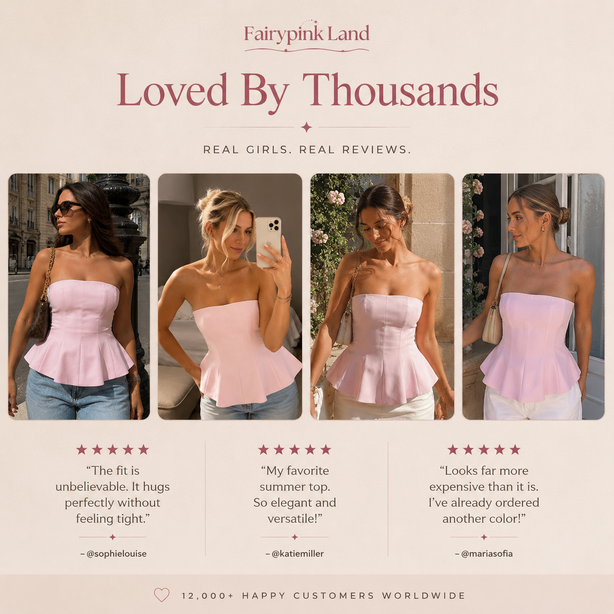 FairyPink🎀 Florence Peplum Top